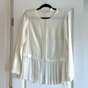 Club Monaco White blouse with pleated peplum